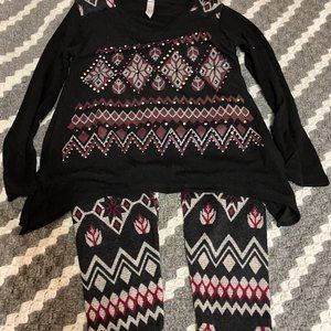 New Girls Vocal Knit winter snowflakes pants & shirt